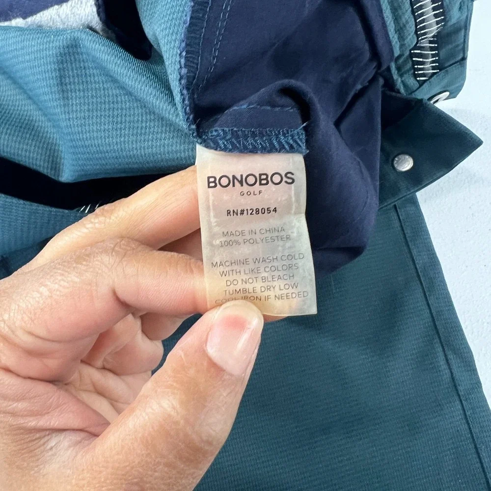 Bonobos Golf Chino Pant Mens‎ 34 Teal Houndstooth Performance Classic Straight